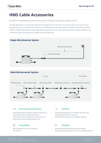 Hoymiles Multi Microinverter System อุปกรณ์เสริมสำหรับไมโครอินเวอร์เตอร์