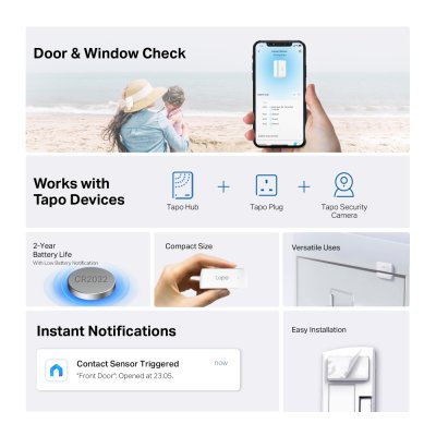TP Link Tapo T110 Smart Window/Door Contact Sensor เซนเซอร์ประตูและหน้าต่างอัจฉริยะ