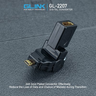 GLINK รุ่น GL-2207 Converter Micro HDMI TO HDMI คอนเวอร์เตอร์ พับงอได้ GL2207