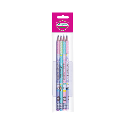 ยกกล่อง 12 ชิ้น Masterart ดินสอดำแฟนซี Blacklead Pencil 2B No.1 Happy Life 1 ถุง 4 แท่ง