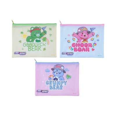 Elephant Care Bears Pastel กระเป๋าซิปพลาสติก A5 คละสี คละลาย