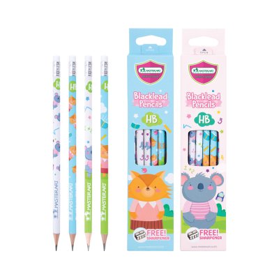 Masterart ดินสอดำแฟนซี Blacklead Pencil HB No.5 Fox&Koala + กบเหลา 1 กล่อง 12 แท่ง