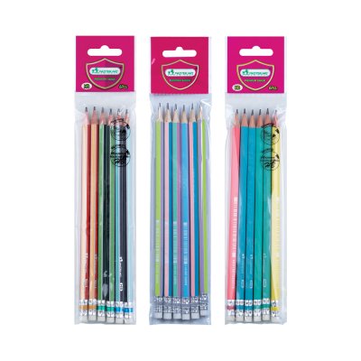 ยกกล่อง 12 ชิ้น Masterart ดินสอดำ Blacklead Pencil HB,Ribbon,Pastel 1 ถุง 6 แท่ง คละสี คละลาย