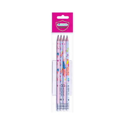 ยกกล่อง 12 ถุง Masterart ดินสอดำแฟนซี Blacklead Pencil 2B No.2 Fox&Bear 1 ถุง 4 แท่ง