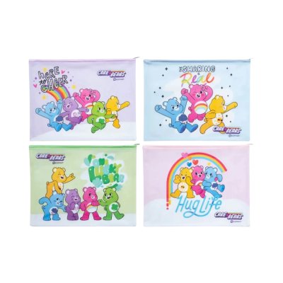 ยกกล่อง 12 ชิ้น Elephant Care Bears กระเป๋าซิปพลาสติก A4 คละสี คละลาย 392x250 mm