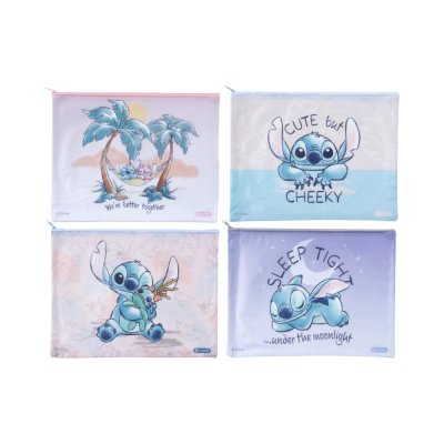 Elephant Stitch A4 กระเป๋าซิปพลาสติก คละสี คละลาย 32.9x25 cm.