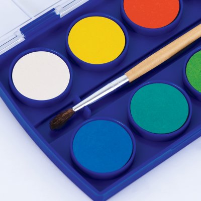 Masterart สีน้ำก้อน 12 สี พร้อมพู่กัน กล่องพลาสติก