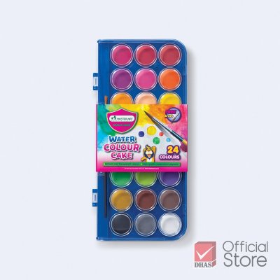 Masterart สีน้ำก้อน 24 สี พร้อมพู่กัน กล่องพลาสติก