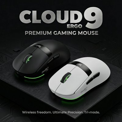 Neolution Cloud9 Ergo Gaming Mouse 2.4GHz / Bluetooth / USB เมาส์ไร้สาย