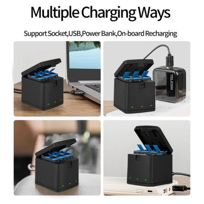 Telesin GoPro Charger Battery Box 3 Channel For Hero 8 7 6 5 แท่นชาร์จแบตโกโปร