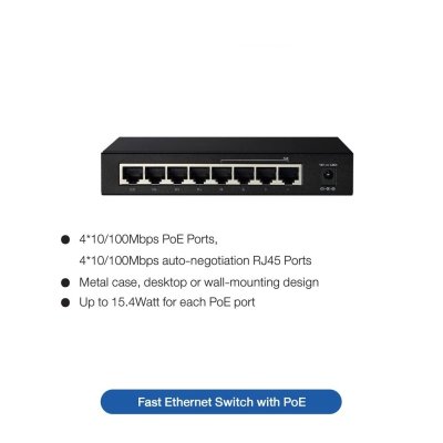 TOTOLINK SW804P 8-Port 10/100Mbps Ethernet Switch with 4-Port PoE สวิตซ์