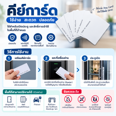ยกแพ็ค 10 ชิ้น ZKTeco Mifare Thin Card บัตรคีย์การ์ด