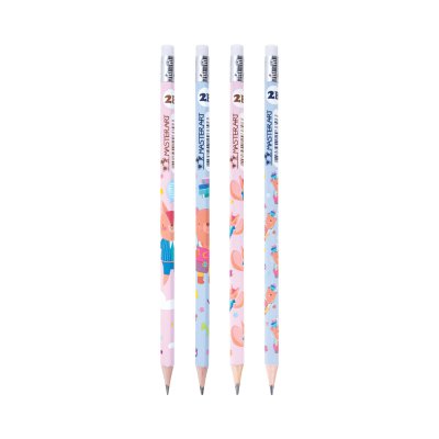 Masterart ดินสอดำแฟนซี Blacklead Pencil 2B No.2 Fox&Bear + กบเหลา 1 กล่อง 12 แท่ง