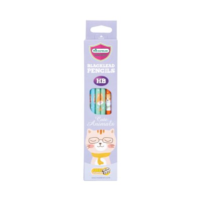 ยกแพ็ค 12 กล่อง Masterart ดินสอดำแฟนซี Blacklead Pencil HB No.3 Shiba&Cat + กบเหลา 1 กล่อง 12 แท่ง