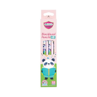 ยกแพ็ค 12 กล่อง Masterart ดินสอดำแฟนซี Blacklead Pencil HB No.4 Panda + กบเหลา 1 กล่อง 12 แท่ง