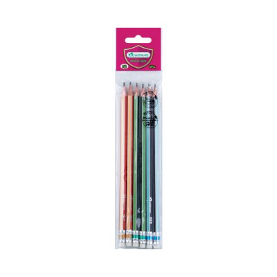 ยกกล่อง 12 ชิ้น Masterart ดินสอดำ Blacklead Pencil HB,Ribbon,Pastel 1 ถุง 6 แท่ง คละสี คละลาย
