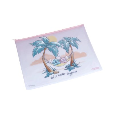Elephant Stitch A4 กระเป๋าซิปพลาสติก คละสี คละลาย 32.9x25 cm.