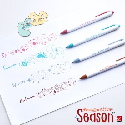 ยกกล่อง 6 ชิ้น Quantum Bunny Daiichi Gel Season ปากกาหมึกเจล 0.5 mm.