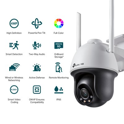 TP Link VIGI C540-W 4mp 4mm Two way Audio Full Color WiFi Pan Tilt Outdoor Network Camera กล้องวงจรปิด