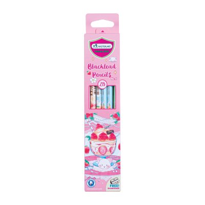 Masterart ดินสอดำแฟนซี Blacklead Pencil 2B No.4 Sweet Cat + กบเหลา 1กล่อง / 12แท่ง