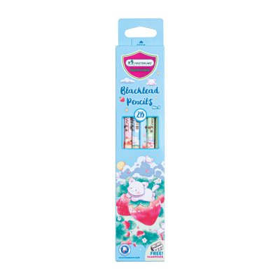 Masterart ดินสอดำแฟนซี Blacklead Pencil 2B No.4 Sweet Cat + กบเหลา 1กล่อง / 12แท่ง