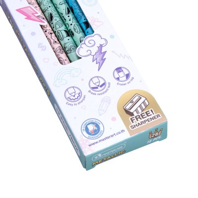 Masterart ดินสอดำแฟนซี Blacklead Pencil 2B No.5 Metallic + กบเหลา