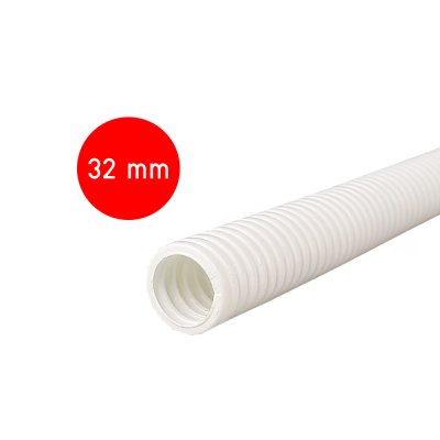 (แบ่งขายเป็นเมตร) Flexx ท่ออ่อน ท่อลูกฟูก ท่อร้อยสายไฟ สายแลน PVC สีขาว ขนาด 16/20/25/32 มม. คุณภาพดี