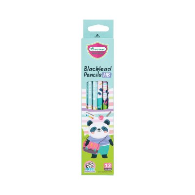 ยกแพ็ค 12 กล่อง Masterart ดินสอดำแฟนซี Blacklead Pencil HB No.4 Panda + กบเหลา 1 กล่อง 12 แท่ง