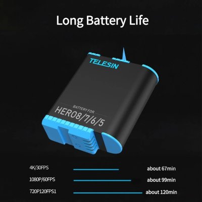 Telesin GoPro Charger Battery Box 3 Channel For Hero 8 7 6 5 แท่นชาร์จแบตโกโปร