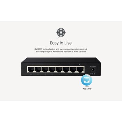 TOTOLINK SW804P 8-Port 10/100Mbps Ethernet Switch with 4-Port PoE สวิตซ์