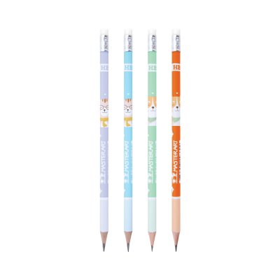 ยกแพ็ค 12 กล่อง Masterart ดินสอดำแฟนซี Blacklead Pencil HB No.3 Shiba&Cat + กบเหลา 1 กล่อง 12 แท่ง