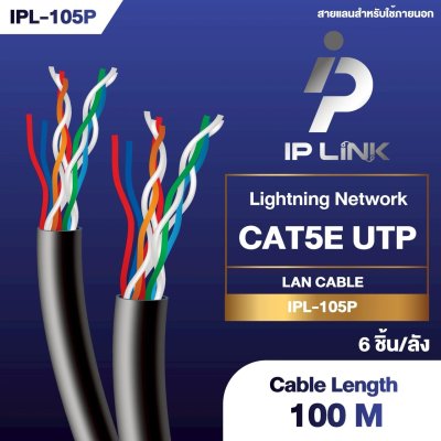 IP-Link IPL-105P Lan Cat 5 Outdoor + สายไฟ 100M