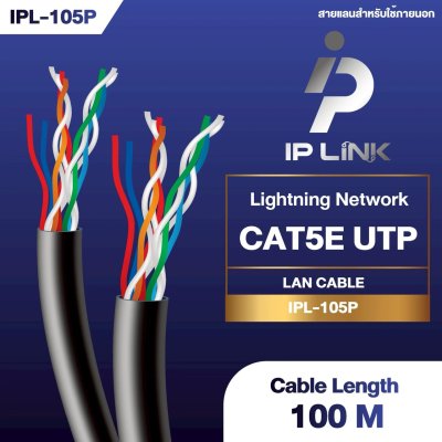 IP-Link IPL-105P Lan Cat 5 Outdoor + สายไฟ 100M