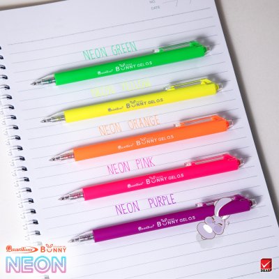 ยกกล่อง 6 ชิ้น Quantum Bunny Daiichi Gel Neon ปากกาหมึกเจล 0.5 mm.