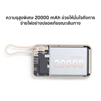 Xiaomi 33W Power Bank Integrated Cable Tan 20000mAh เพาเวอร์แบงก์