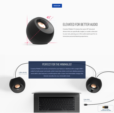 Creative Pebble V3 Desktop Speaker ลำโพงคอมพิวเตอร์