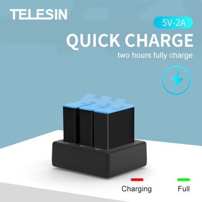 Telesin GoPro Charger Battery 3 Channel For GoPro 10 GoPro 9 แท่นชาร์จ ที่ชาร์จ 3 ช่อง โกโปร