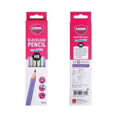 ยกแพ็ค 12 กล่อง Masterart ดินสอดำ Blacklead Pencil HB Ribbon 1 กล่อง 12 แท่ง