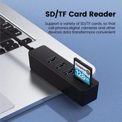Nubwo NCR-100 Usb Hub + Card Reader ยูเอสบี ฮับ