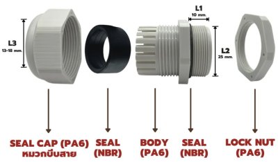 (10 ชิ้น)Anzens Cable Gland เคเบิ้ลแกลนด์ ขั้วล็อคสายไฟ ขั้วต่อกันน้ำ