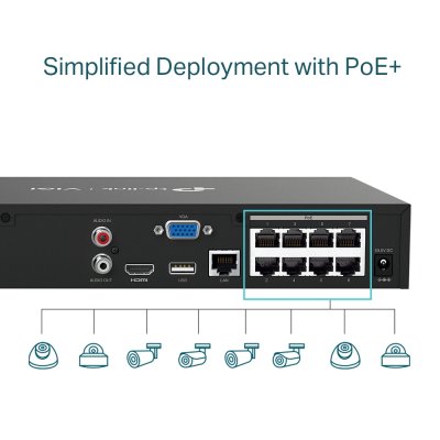 TP Link VIGI NVR1008H-8P 8Ch 53W PoE+ Network Video Recorder เครื่องบันทึก 8 ช่อง