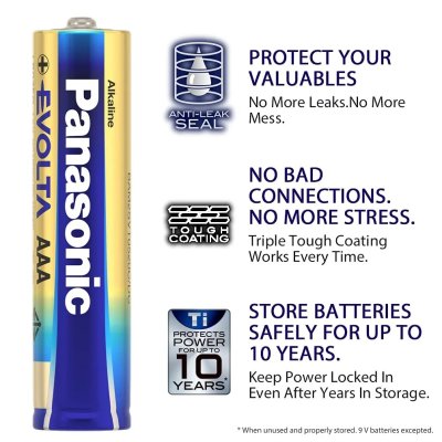 Panasonic Evolta AAA 1.5v Alkaline Battery LR03EG 2BN 1 แพ็ค 2 ก้อน ถ่านอัลคาไลน์
