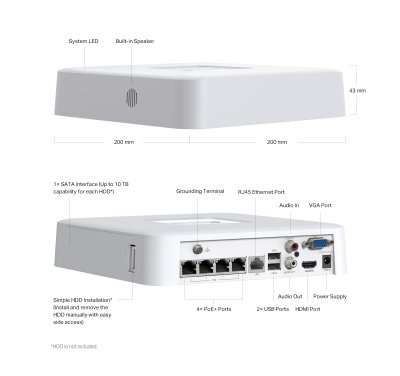 TP-Link VIGI NVR1104H-4P 4 Channel PoE+ Network Video Recorder เครื่องบันทึกกล้องวงจรปิด