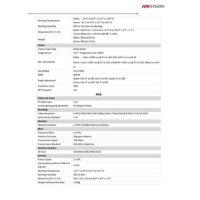 Hikvision NKS422W03H, NKS424W03H EasyLink Wifi Kit Bullet + PTDome กล้องวงจรปิด พร้อมเครื่องบันทึก Hikvision NKS422W03H, NKS424W03H EasyLink Wifi Kit Bullet + PTDome กล้องวงจรปิด พร้อมเครื่องบันทึก