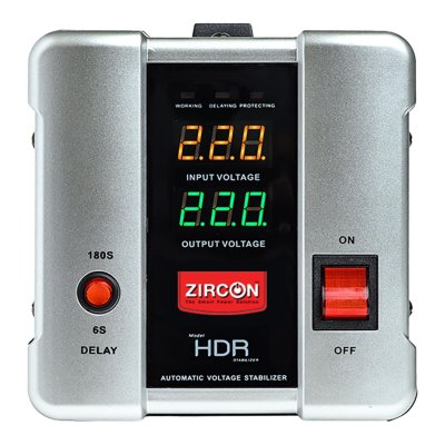 Zircon HDR Stabilizer 1000VA/800W เครื่องปรับแรงดันไฟฟ้าอัตโนมัติ Zircon HDR Stabilizer 1000VA/800W เครื่องปรับแรงดันไฟฟ้าอัตโนมัติ