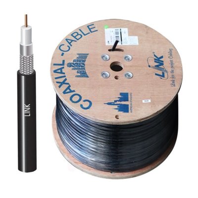 Link CB-0106AP RG6 OUTDOOR 95% SHIELD,Black PE 500m สาย RG6 ภายนอก