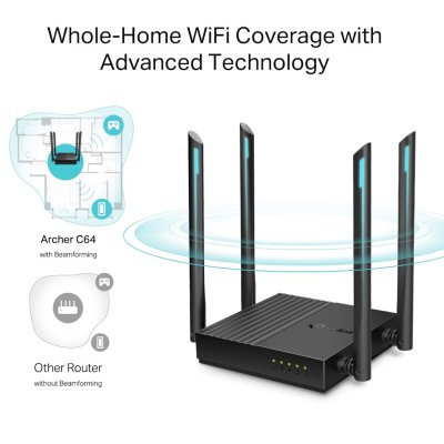 TP-Link Archer C64 AC1200 Dual Band Gigabit Wireless เร้าเตอร์