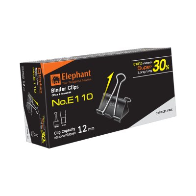 Elephant คลิปดำหนีบกระดาษ No.112/110/109/108
