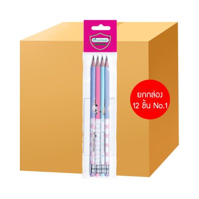 ยกกล่อง 12 ชิ้น Masterart ดินสอดำแฟนซี Blacklead Pencil HB 4 แท่ง/แพ็ค