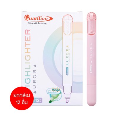 ยกกล่อง 12 ชิ้น Quantum Aurora Highlighter ปากกาเน้นข้อความ 2-4 mm.